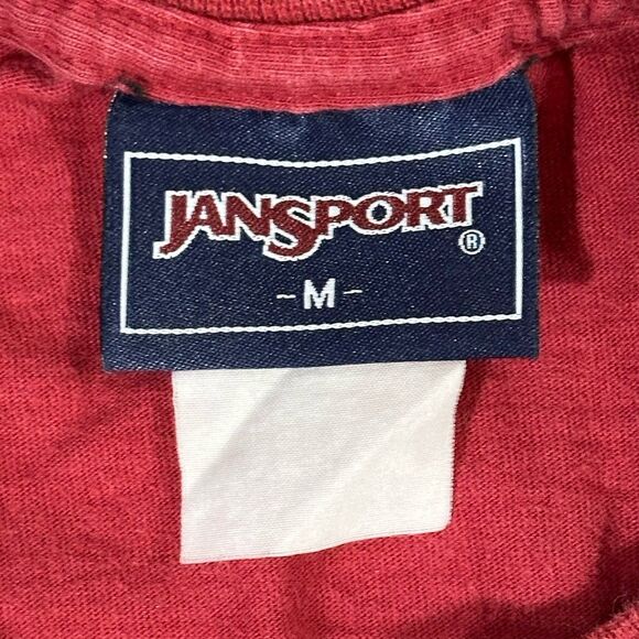 Vtg 90s Stanford University Long Sleeve Red t-shirt Medium Jansport Made In USA - Picture 3 of 9